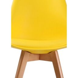 Lemon Pavilion Furniture Louvre Chair (Pack of 2) - Plastic/Wood - Yellow - Size: 1 Pack - thumbnail 2