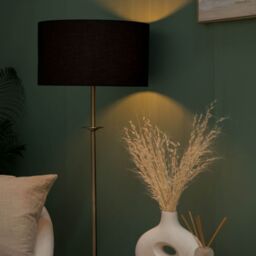 ValueLights Belmont Antique Brass Floor Lamp in Metallic Gold - thumbnail 4
