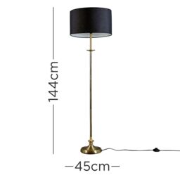 ValueLights Belmont Antique Brass Floor Lamp in Metallic Gold - thumbnail 5