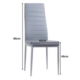 KOSY KOALA Modern Dining Table with 6 Grey faux leather Chairs Kitchen Furniture in Brown - thumbnail 4