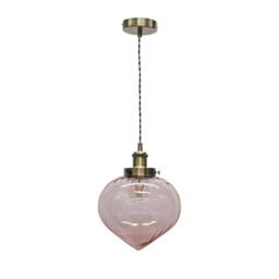 First Choice Lighting Set of 2 Layla - Pink & Antique Brass Ceiling Pendant Lights - thumbnail 2