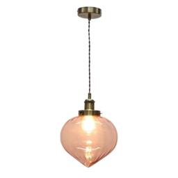 First Choice Lighting Set of 2 Layla - Pink & Antique Brass Ceiling Pendant Lights - thumbnail 3