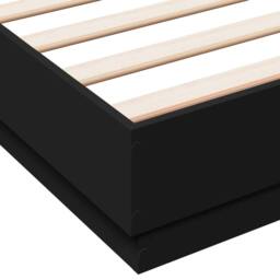 Berkfield Home Bed Frame with LED without Mattress Black 150x200 cm King Size - thumbnail 9