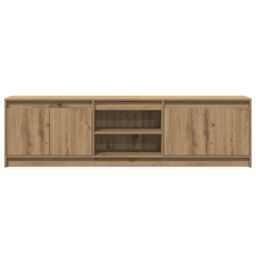 Berkfield Home TV Cabinet with LED Strip Lights with Storage with Door Brown 180 x 34 x 50 cm - thumbnail 6