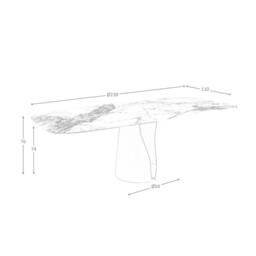Angel Cerda Oval Porcelain Marble Dining Table, White Steel Legs - thumbnail 7