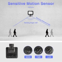 Alivio LED Floodlight Outside Light 20W Security Flood Outdoor Garden Spotlights in Black - thumbnail 4
