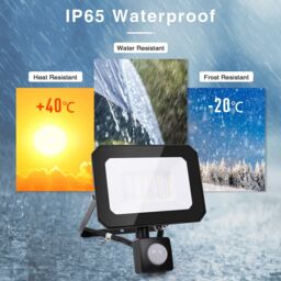 Alivio LED Floodlight Outside Light 20W Security Flood Outdoor Garden Spotlights in Black - thumbnail 2