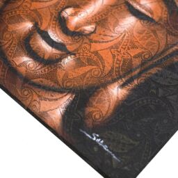 KDMD Buddha Painting - Copper Brocade Detail in Brown - thumbnail 2
