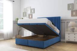 "Comfort Beds The Foxy Plush Ottoman Bed Base-54"" Floor Standing Headboard in Navy - Size: Small Single" - thumbnail 2