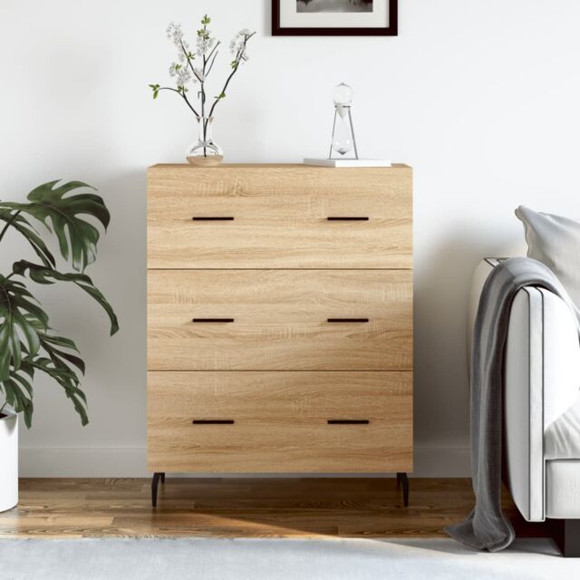 Berkfield Home Sideboard Sonoma Oak 69.5x34x90 cm Engineered Wood in Brown - image 1
