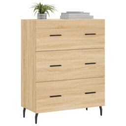 Berkfield Home Sideboard Sonoma Oak 69.5x34x90 cm Engineered Wood in Brown - thumbnail 3
