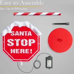 Christow Santa Stop Here Sign Light Up Outdoor Christmas Decoration LED Battery Operated - thumbnail 6