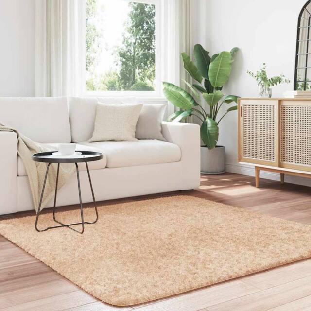 Berkfield Home Shaggy Rug High Pile NAVARRA Beige 160x160 cm Polyester - Size: Medium - image 1