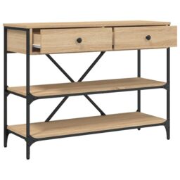 Berkfield Home Console Table with Drawers & Shelves Sonoma Oak Engineered Wood in Brown - thumbnail 5