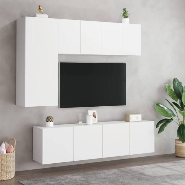 Berkfield Home TV Cabinets Wall-mounted 2 pcs White 60x30x41 cm - Size: 60 x 30 x 41 cm - image 1
