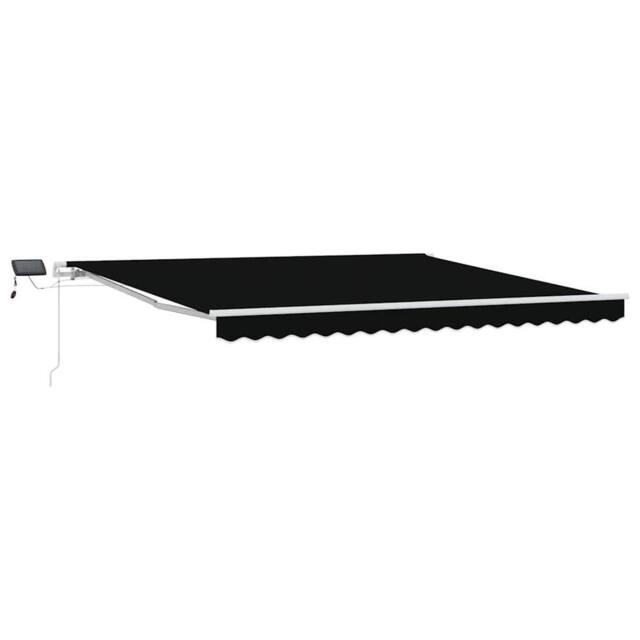 Berkfield Home Manual Retractable Awning with LED Black 400x300 cm - image 1