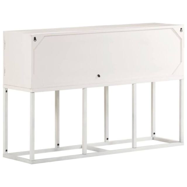 Berkfield Home Sideboard 115x30x76 cm Solid Mango Wood in White - Size: 115 x 30 x 76 cm - image 1