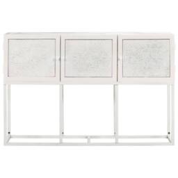 Berkfield Home Sideboard 115x30x76 cm Solid Mango Wood in White - Size: 115 x 30 x 76 cm - thumbnail 3