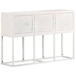 Berkfield Home Sideboard 115x30x76 cm Solid Mango Wood in White - Size: 115 x 30 x 76 cm - thumbnail 2