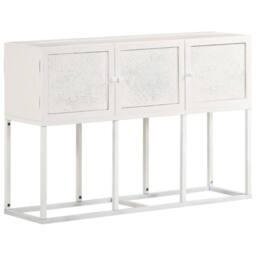 Berkfield Home Sideboard 115x30x76 cm Solid Mango Wood in White - Size: 115 x 30 x 76 cm - thumbnail 9
