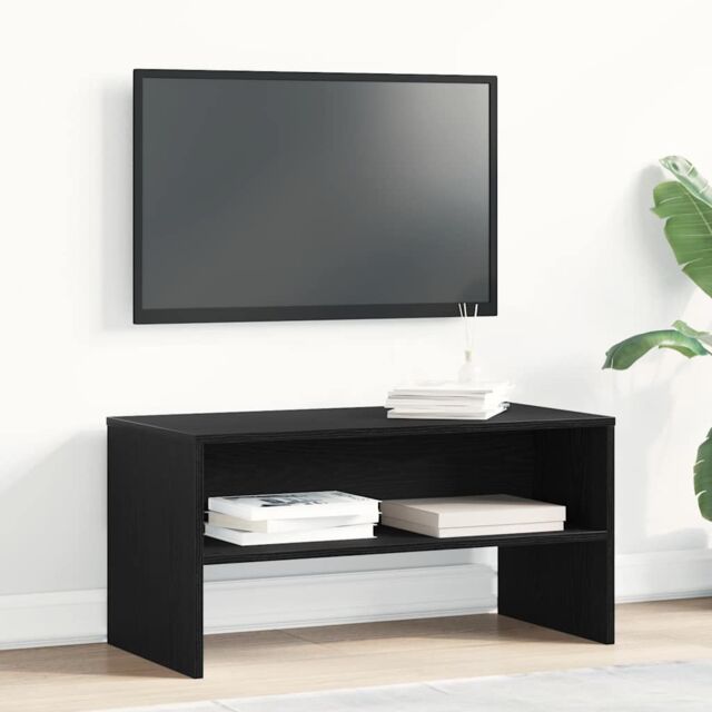 Berkfield Home TV Cabinet Black Oak 80x40x40 cm Engineered Wood - Size: 80 x 40 x 40 cm - image 1