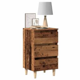Berkfield Home Bedside Cabinet Old Wood 40x35x69 cm Engineered Wood in Brown - Size: 40 x 35 x 69 cm - thumbnail 2