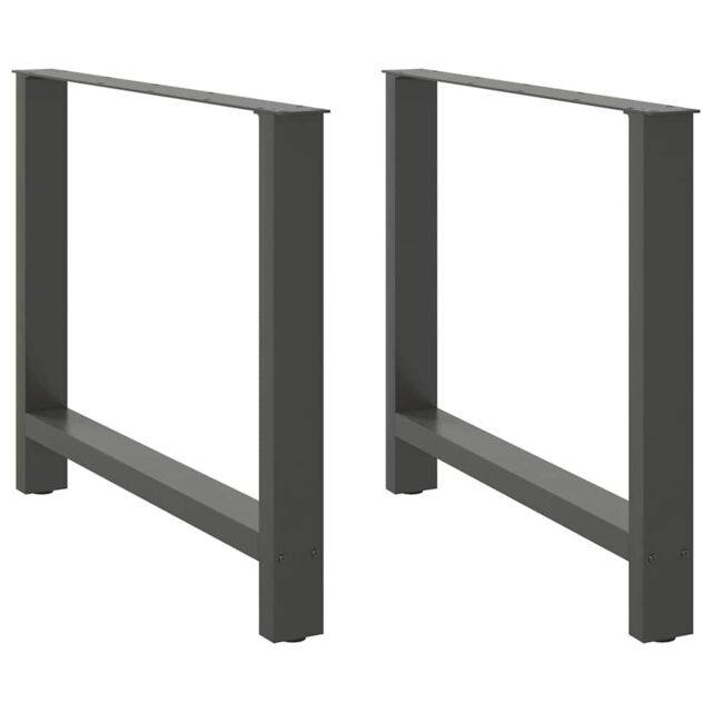 Berkfield Home Coffee Table Legs Anthracite 2 pcs 90x(72-73) cm Steel in Black - image 1