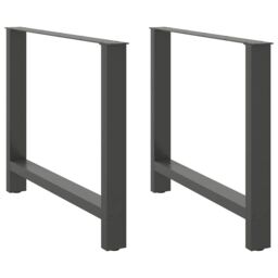 Berkfield Home Coffee Table Legs Anthracite 2 pcs 90x(72-73) cm Steel in Black - thumbnail 1