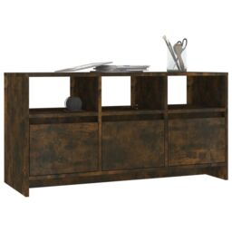 Berkfield Home TV Cabinet Smoked Oak 102x37.5x52.5 cm Engineered Wood in Brown - thumbnail 4