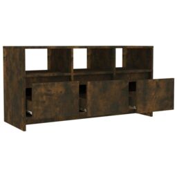 Berkfield Home TV Cabinet Smoked Oak 102x37.5x52.5 cm Engineered Wood in Brown - thumbnail 5
