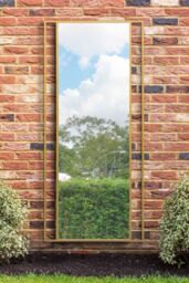 "MirrorOutlet Gold Modern Wall & Leaner Garden Mirror 79""x 35"" 200x90cm - Size: 1 Pack" - thumbnail 1