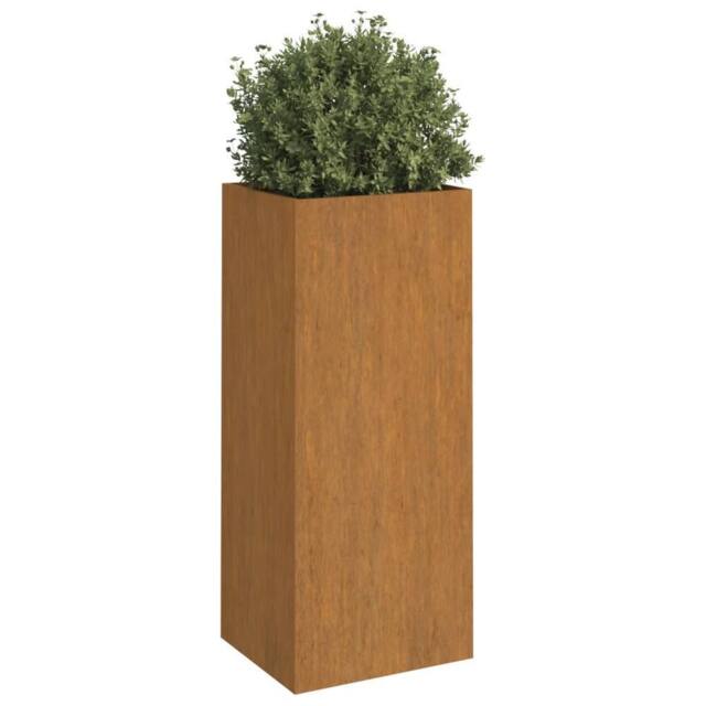 Berkfield Home Planter 32x29x75 cm Corten Steel in Brown - Size: 32 x 29 x 75 cm