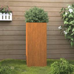 Berkfield Home Planter 32x29x75 cm Corten Steel in Brown - Size: 32 x 29 x 75 cm - thumbnail 2