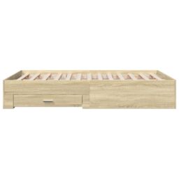 Berkfield Home Bed Frame with Drawers without Mattress Sonoma Oak 140x190 cm in Brown - thumbnail 5