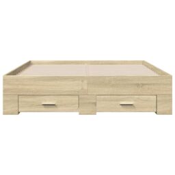 Berkfield Home Bed Frame with Drawers without Mattress Sonoma Oak 140x190 cm in Brown - thumbnail 4