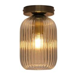First Choice Lighting Set of 2 Batley - Clear Glass Antique Brass Ceiling Light Fittings - thumbnail 3