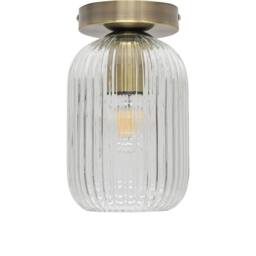 First Choice Lighting Set of 2 Batley - Clear Glass Antique Brass Ceiling Light Fittings - thumbnail 2