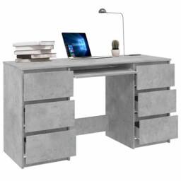 Berkfield Home Writing Desk Concrete Grey 140x50x77 cm Engineered Wood - Size: 140 x 50 x 77 cm - thumbnail 3