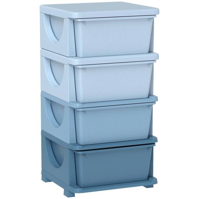 VOGREX Storage Units with Drawers 4 Tier Chest Dresser Tower in Blue - image 1