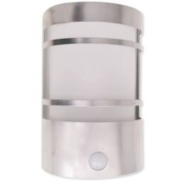 Berkfield Home Outdoor Wall Light with Sensor Stainless Steel in Silver - thumbnail 3