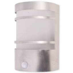 Berkfield Home Outdoor Wall Light with Sensor Stainless Steel in Silver - thumbnail 2