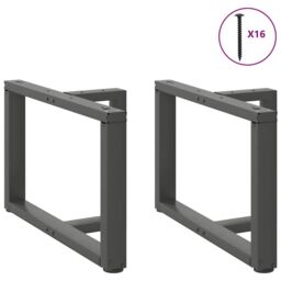 Berkfield Home Coffee Table Legs T-Shaped¬†2 pcs Anthracite 70x25x(42-43) cm Steel in Black - thumbnail 3