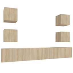 Berkfield Home 6 Piece TV Cabinet Set Sonoma Oak Engineered Wood in Brown - thumbnail 2
