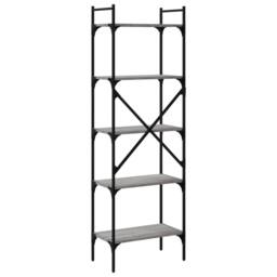 Berkfield Home Bookcase 5-Tier Grey Sonoma 56x31.5x174 cm Engineered Wood - thumbnail 6