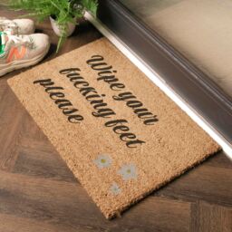 Artsy Mats Wipe your f*cking feet please Doormat (60 x 40cm) in Brown - Size: 40 cm x 60 cm - thumbnail 2
