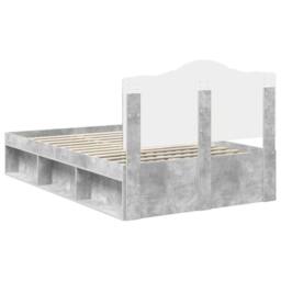 Berkfield Home Bed Frame with Headboard Concerte 120 x 190 cm Solid Pine Wood in Grey - thumbnail 9