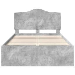 Berkfield Home Bed Frame with Headboard Concerte 120 x 190 cm Solid Pine Wood in Grey - thumbnail 7