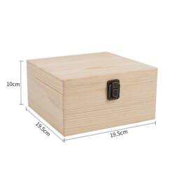 EONLION M-19.5x19.5x10cm Plain Wooden Storage Gift Box Home in Natural - Size: 500mm - thumbnail 2