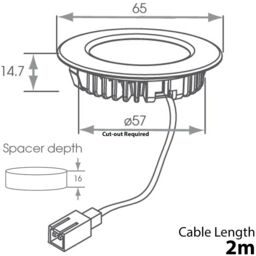 Loops 5x CHROME Round Surface or Flush Under Cabinet Kitchen Light & Driver Kit - Natural White LED - thumbnail 4