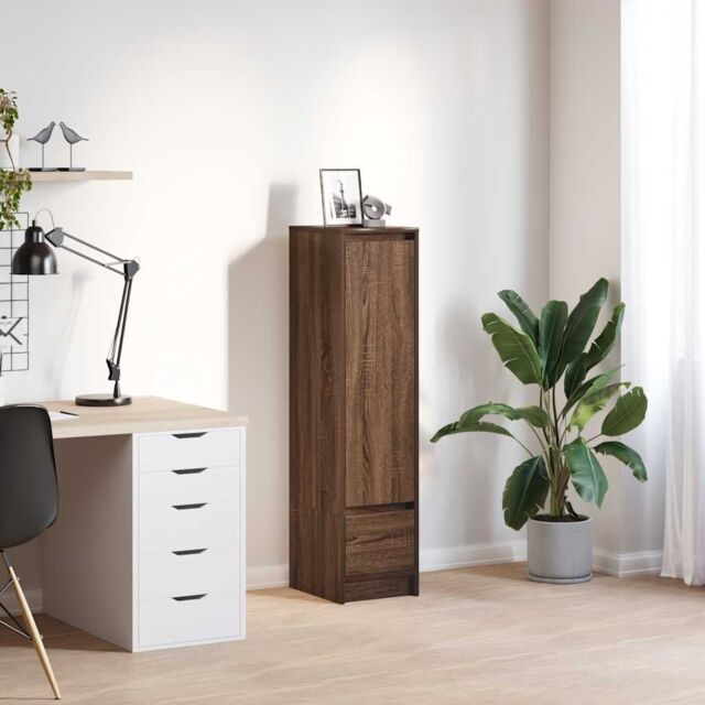 Berkfield Home Highboard Brown Oak 29.5x34x119.5 cm Engineered Wood - image 1